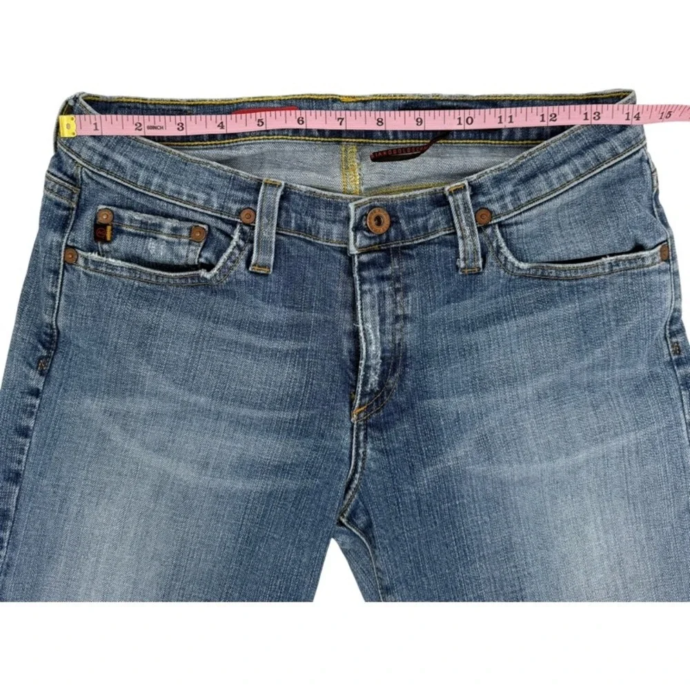 AG ADRIANO GOLDSCHMIED The Angel Denim‎ Shorts Medium Wash Raw Hem 28 Bermuda